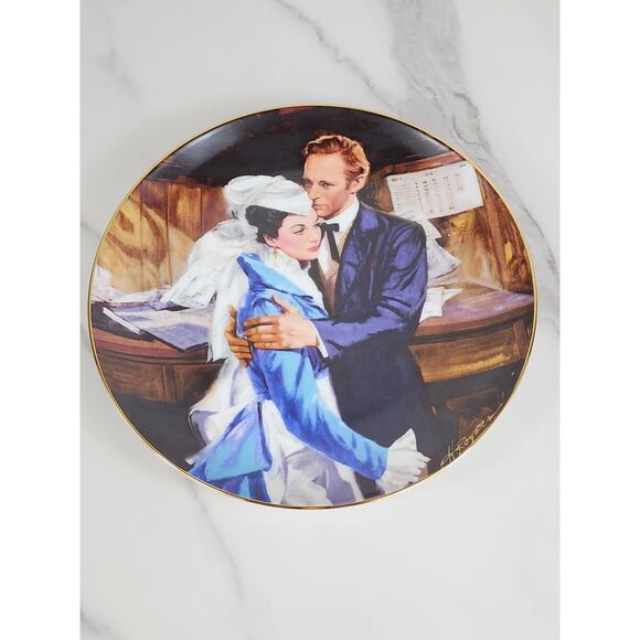 A Question Of Honor Gone With The Wind Year 1989 Fine China 8 1/2" Plate Vtg - Picture 8 of 12